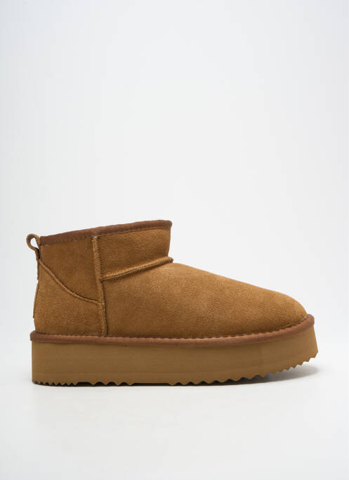 Bottines/boots fourrée talon de 4 à 6cm marron KELARA femme