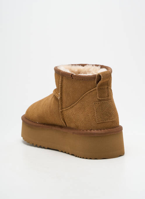 Bottines/boots fourrée talon de 4 à 6cm marron KELARA femme