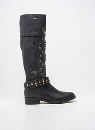 Bottes tissage satiné talon plat jusqu'à 3cm noir MLV femme