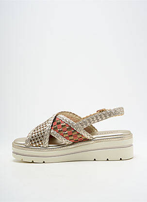 Sandales/nu pieds tissage satiné talon de 4 à 6cm or CARMELA femme