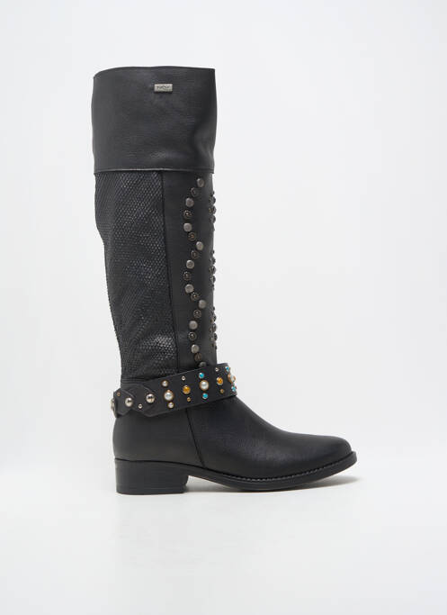 Bottes matière lisse talon plat jusqu'à 3cm noir MLV femme