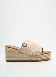 Mules/sabots talon compensé talon de 7 à 9cm beige REFRESH femme