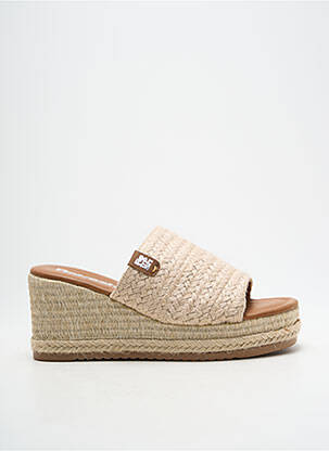 Mules/sabots talon compensé talon de 7 à 9cm beige REFRESH femme