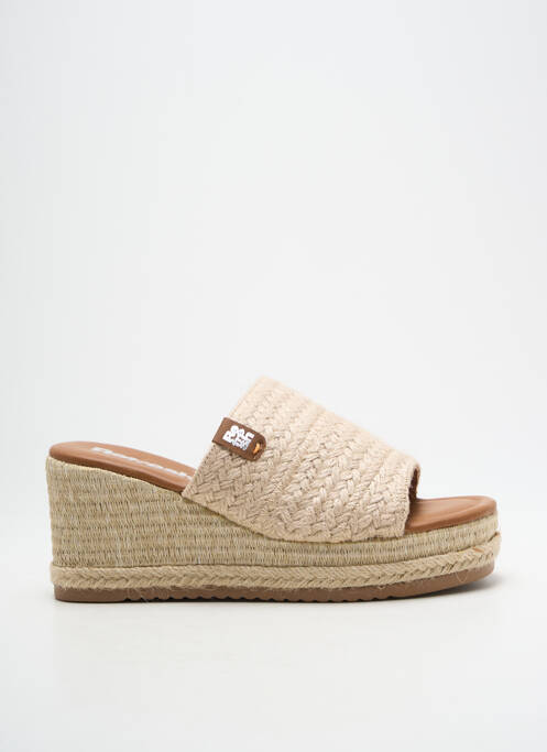 Mules/sabots talon compensé talon de 7 à 9cm beige REFRESH femme