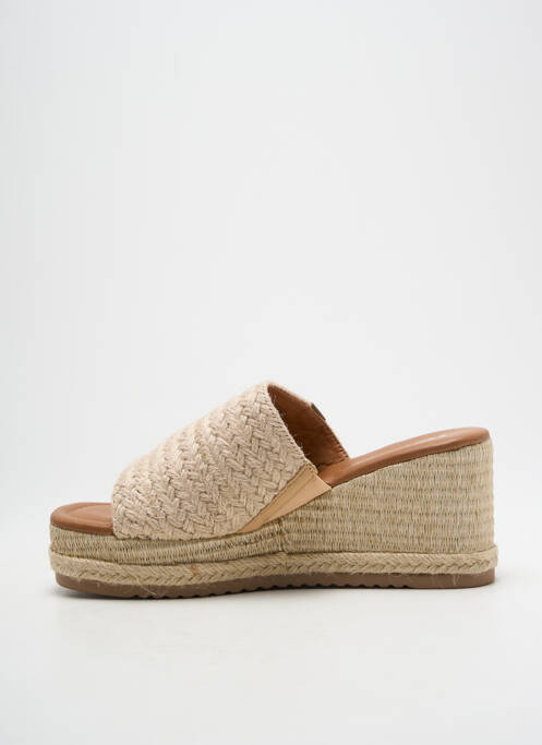 Mules/sabots talon compensé talon de 7 à 9cm beige REFRESH femme