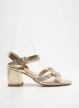Sandales/nu pieds matière lisse talon de 4 à 6cm or ELUE PAR NOUS femme