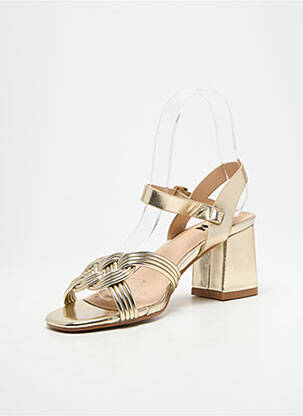 Sandales/nu pieds matière lisse talon de 4 à 6cm or ELUE PAR NOUS femme