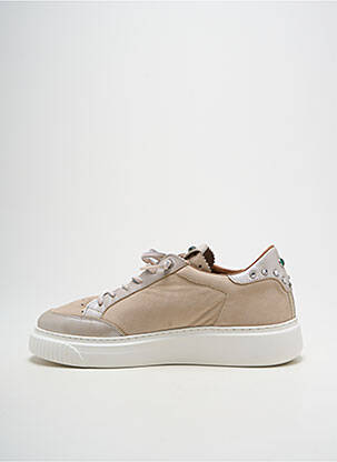 Baskets fermeture elastique talon de 4 à 6cm beige CETTI femme