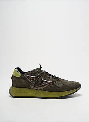 Baskets fermeture elastique talon de 4 à 6cm vert CETTI femme