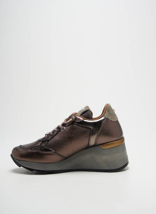 Baskets fermeture elastique talon de 4 à 6cm marron CETTI femme