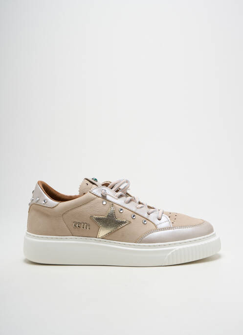 Baskets fermeture elastique talon de 4 à 6cm beige CETTI femme