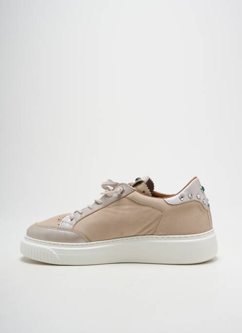 Baskets fermeture elastique talon de 4 à 6cm beige CETTI femme