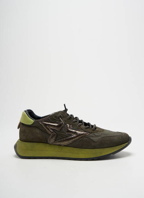 Baskets fermeture elastique talon de 4 à 6cm vert CETTI femme