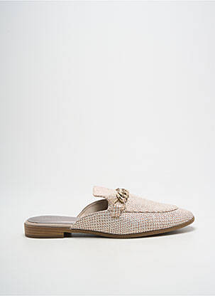 Mules/sabots tissage satiné talon plat jusqu'à 3cm beige TAMARIS femme