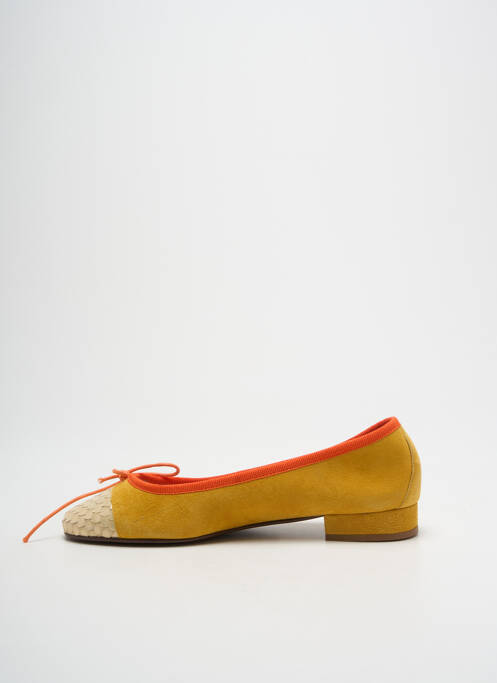 Ballerines bout rond talon plat jusqu'à 3cm jaune ROUGE femme