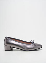 Ballerines matière lisse talon plat jusqu'à 3cm argent BISUE BALLERINAS femme