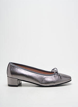 Ballerines matière lisse talon plat jusqu'à 3cm argent BISUE BALLERINAS femme