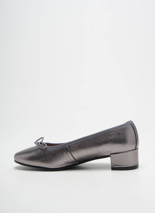 Ballerines matière lisse talon plat jusqu'à 3cm argent BISUE BALLERINAS femme