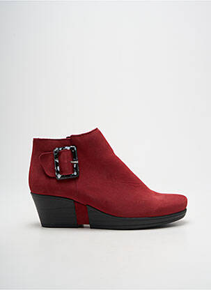 Bottines/boots bout rond talon de 4 à 6cm rouge HIRICA femme