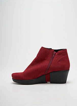 Bottines/boots bout rond talon de 4 à 6cm rouge HIRICA femme