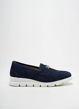 Mocassins nubuck talon plat jusqu'à 3cm bleu HIRICA femme
