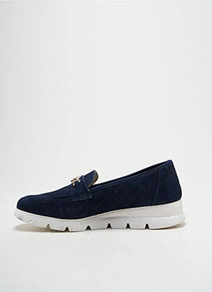 Mocassins nubuck talon plat jusqu'à 3cm bleu HIRICA femme