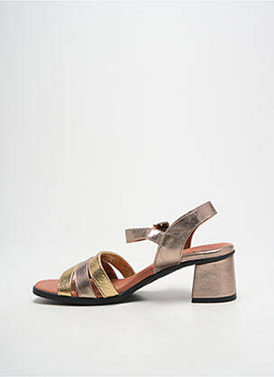 Sandales/nu pieds tissage satiné talon de 4 à 6cm or HIRICA femme