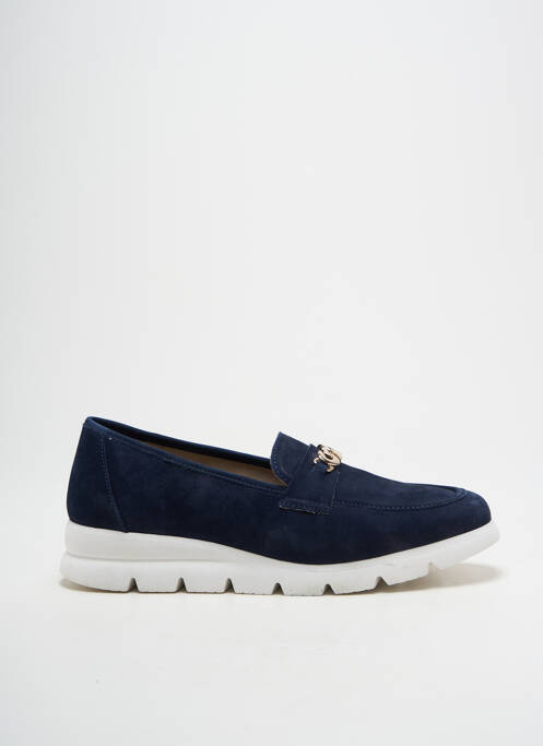 Mocassins nubuck talon plat jusqu'à 3cm bleu HIRICA femme