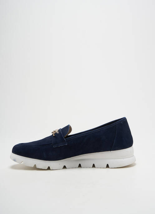 Mocassins nubuck talon plat jusqu'à 3cm bleu HIRICA femme