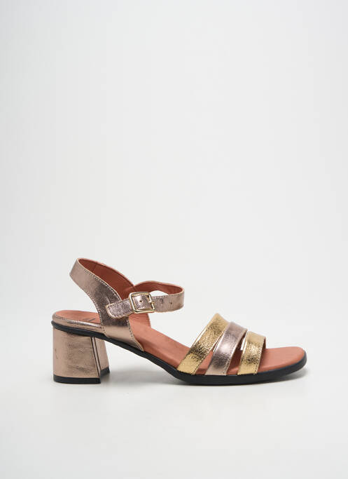 Sandales/nu pieds matière lisse talon de 4 à 6cm or HIRICA femme