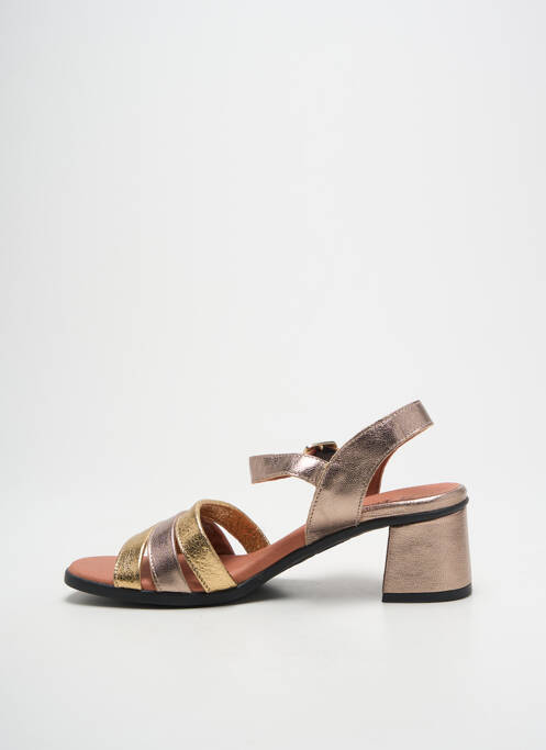Sandales/nu pieds matière lisse talon de 4 à 6cm or HIRICA femme