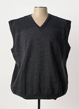 Pull col v manches courtes gris EMBLEMATIC homme