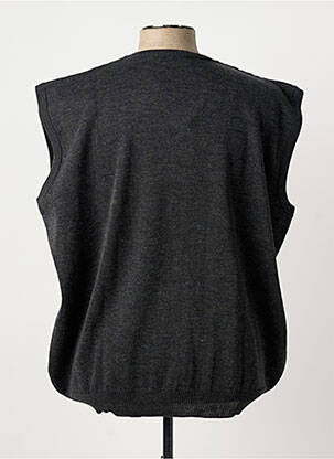 Pull col v manches courtes gris EMBLEMATIC homme