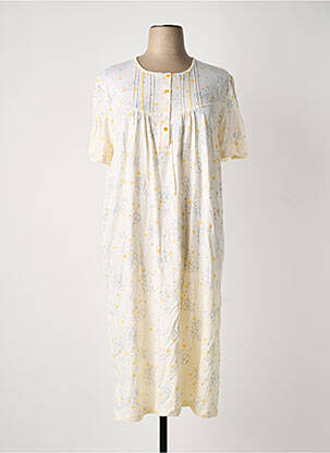 Chemise de nuit imprimé fantaisie jaune ARY & BELLE femme