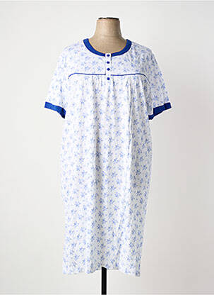 Chemise de nuit imprimé fantaisie blanc JET femme