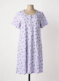 Chemise de nuit imprimé fleurs violet MASSANA femme