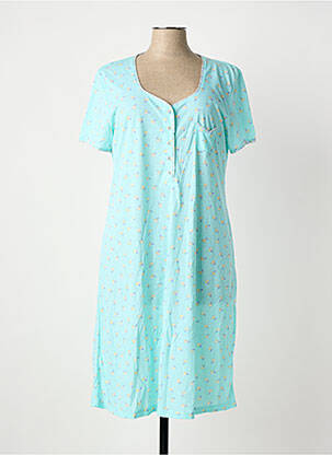 Chemise de nuit col v bleu MASSANA femme