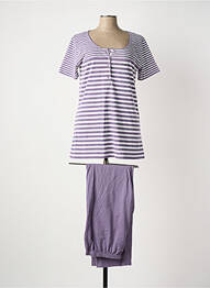 Pyjama manches courtes violet MASSANA femme