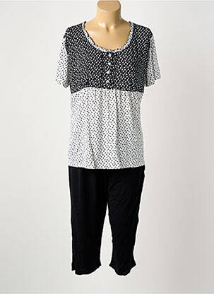 Pyjama manches courtes noir MASSANA femme
