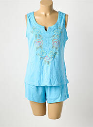 Pyjashort col rond bleu REVIC femme