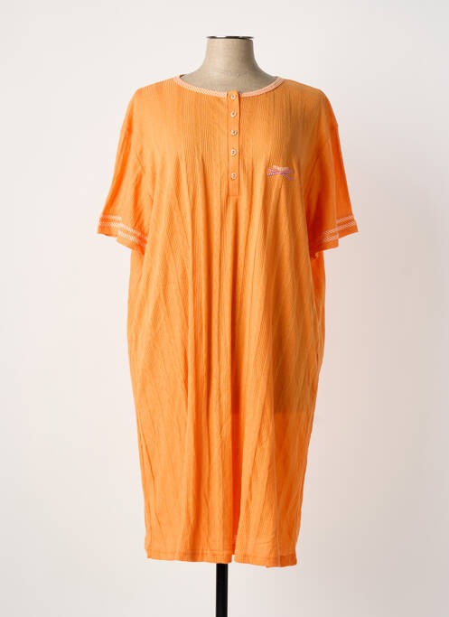 Chemise de nuit manches courtes orange MASSANA femme