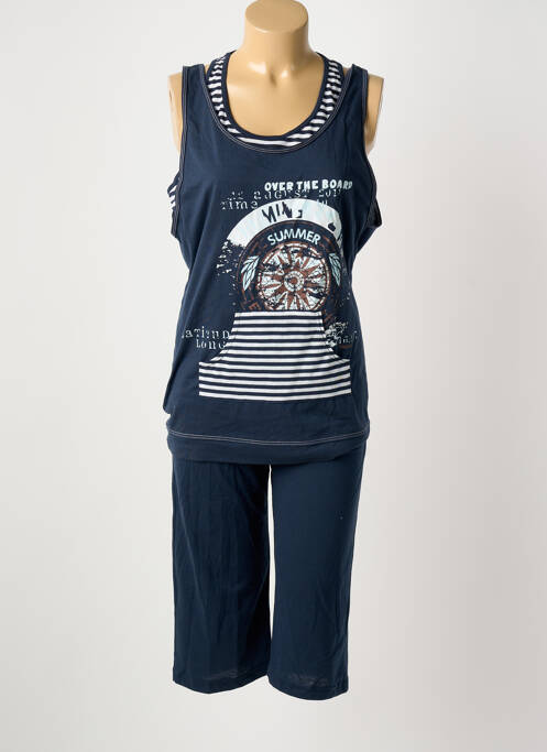 Pyjama coupe droite bleu MASSANA femme