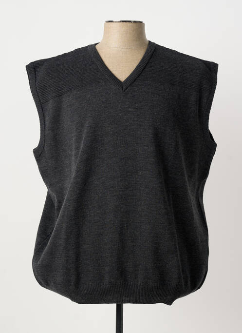 Pull col v manches courtes gris EMBLEMATIC homme