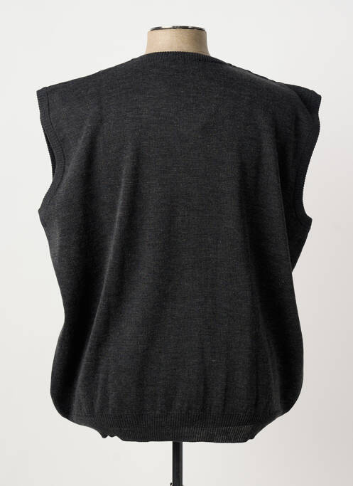 Pull col v manches courtes gris EMBLEMATIC homme