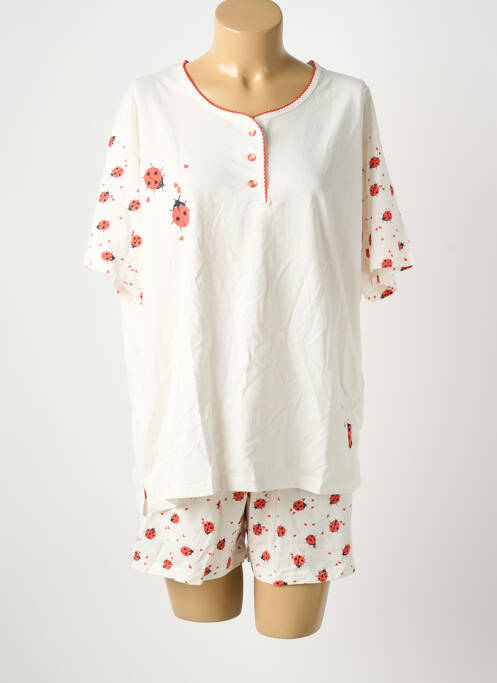 Pyjashort blanc ÉLIANE femme
