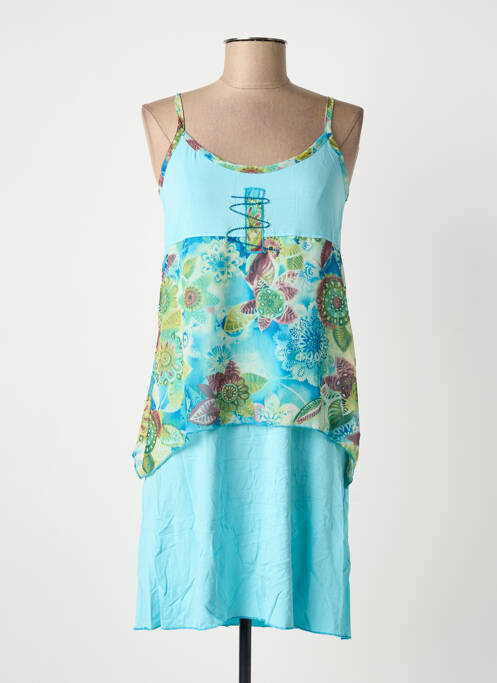 Robe mi-longue bleu MASSANA femme