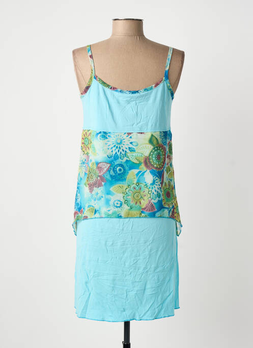 Robe mi-longue bleu MASSANA femme