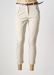 Pantalon 7/8 stretch taille normale beige LACOMY femme