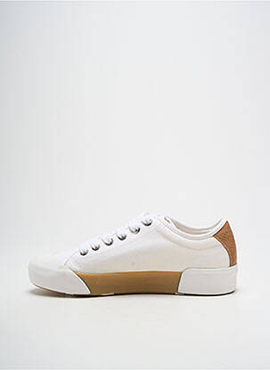 Baskets semelle amovible talon plat jusqu'à 3cm blanc PATRIOTIC femme