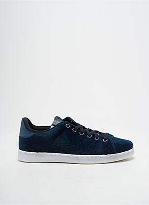 Baskets tissage satiné talon plat jusqu'à 3cm bleu VICTORIA femme